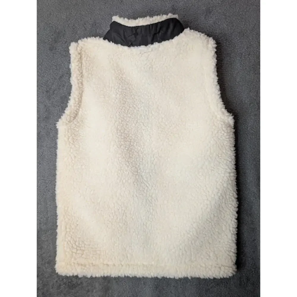 BASS & CO. Sherpa Toddler Youth Vest Whit Black Full Zip- Size 5